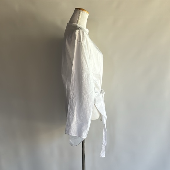 COS White Tie Waist Button Down Top - sz 4 - Picture 2 of 6